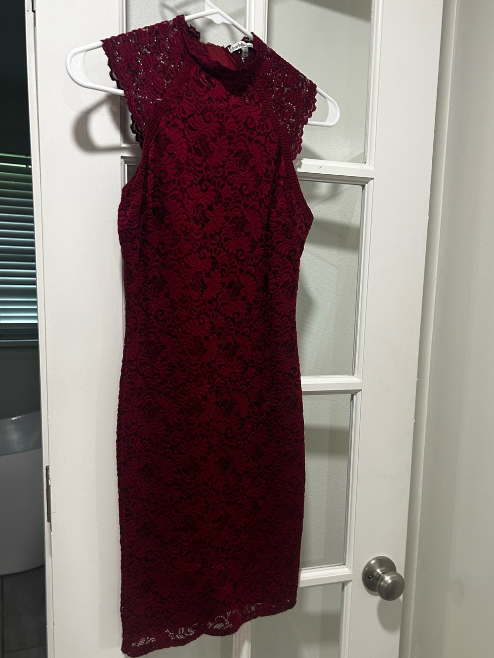 Charlotte Russe Burgundy Lace Midi Dress